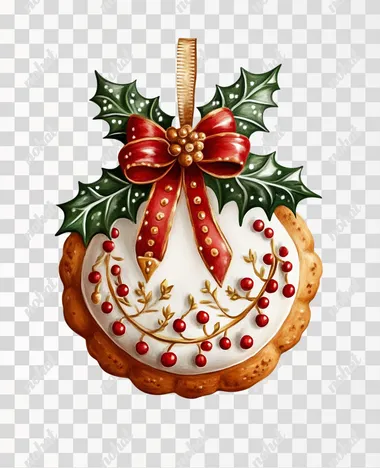 a christmas cookie in calabash, solid white background, Hyperrealism, HD8K,