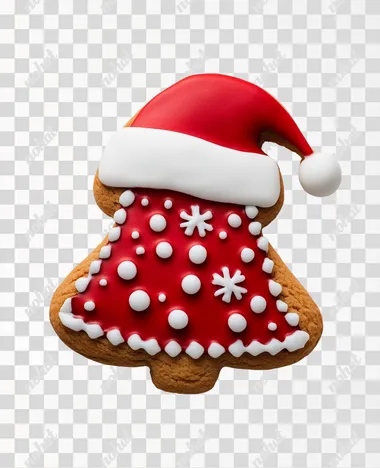 a christmas cookie in calabash, solid white background, Hyperrealism, HD8K,