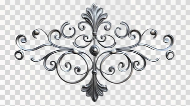 simple round ornamented metal element, round metal decoration, perfect features, white background