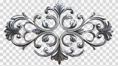 simple round ornamented metal element, round metal decoration, perfect features, white background