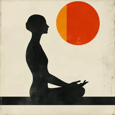 minimalist, abstract, cubist cover for a book about meditation,Illustration --s 250