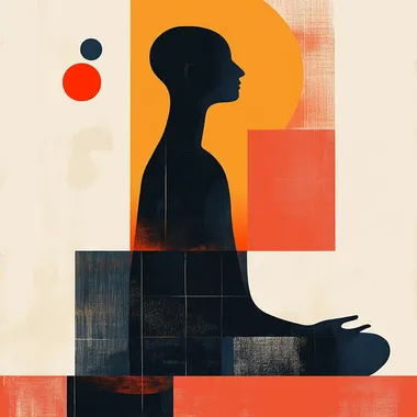 minimalist, abstract, cubist cover for a book about meditation,Illustration --s 250