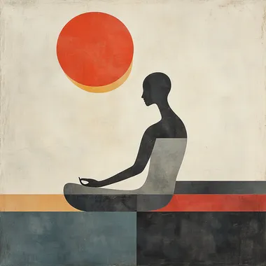minimalist, abstract, cubist cover for a book about meditation,Illustration --s 250