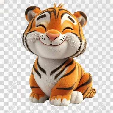 Tiger chubby cute,Tigers have mostly white fur on their faces,Good bye,cartoon,character design,illustration,3d,full body,on isolate white background