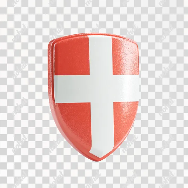 PNG 3D Plastic Shield Icon Representing Protection and Security