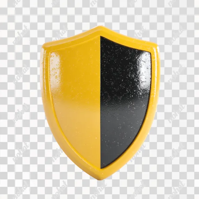 PNG 3D Plastic Shield Icon Representing Protection and Security
