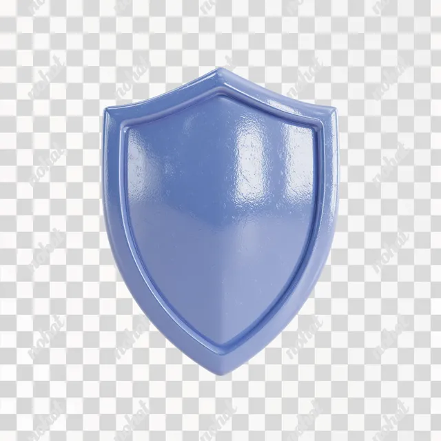 PNG 3D Plastic Shield Icon for Security and Protection