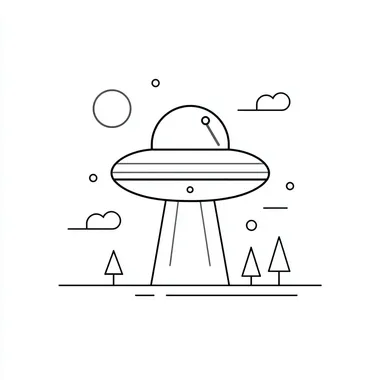 UFO , icon style, outline, vector, for kids coloring page   4u4k117