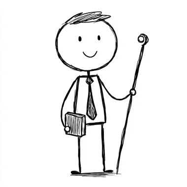 a stick figure drawing of a mormon missionary