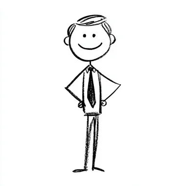 a stick figure drawing of a mormon missionary