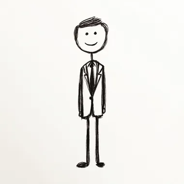 a stick figure drawing of a mormon missionary
