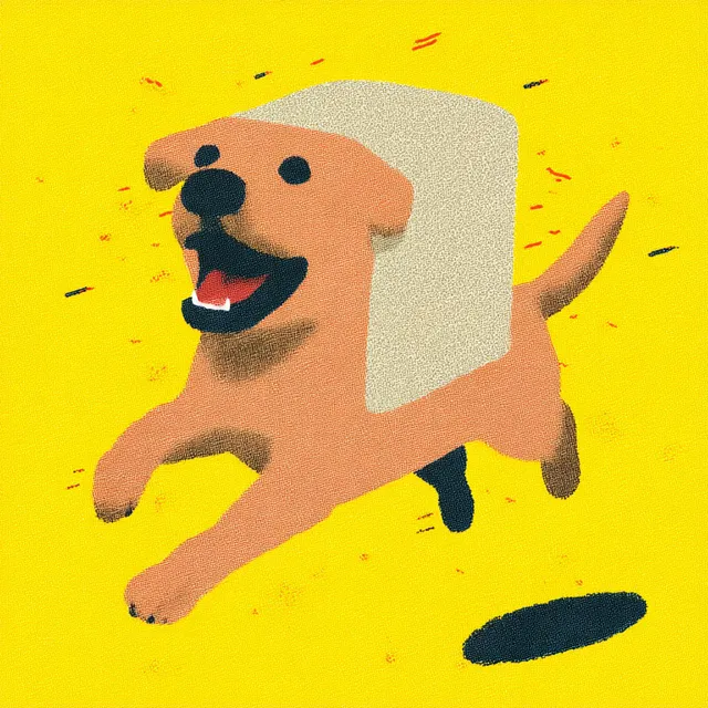 Cute Dog Made of Toast Illustration