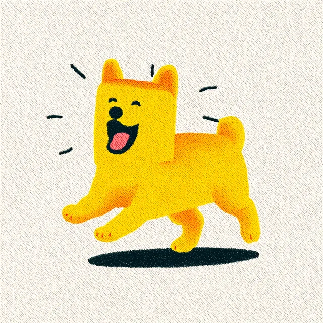 Playful Toast Dog Illustration