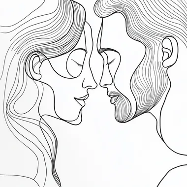 A simple illustration of love, simple black lines