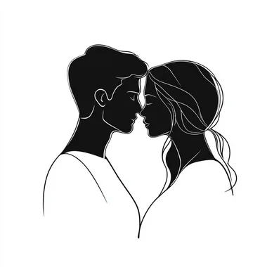 A simple illustration of love, simple black lines