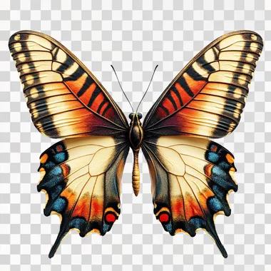 A beautiful butterfly whole body, flat design, flat pure white background, Ultra realistic render 8k --s 750