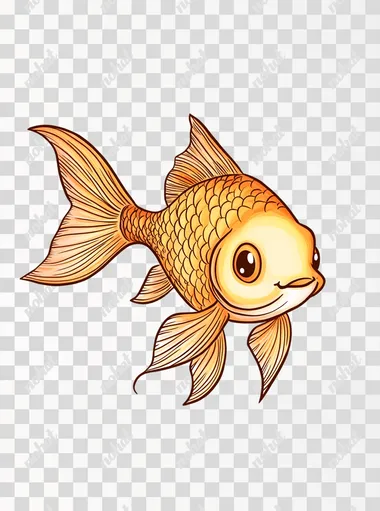 friendly fish drawing for kids in the style of kids illustration