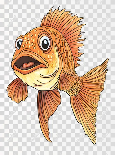 friendly fish drawing for kids in the style of kids illustration