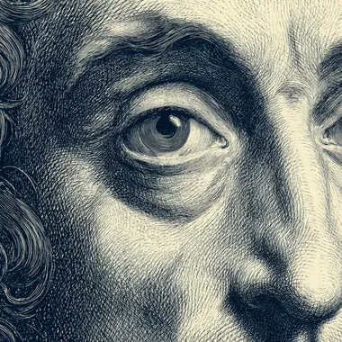 detail of Spinoza eyes, illustration