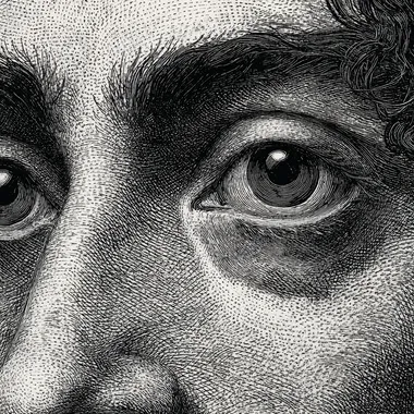 detail of Spinoza eyes, illustration