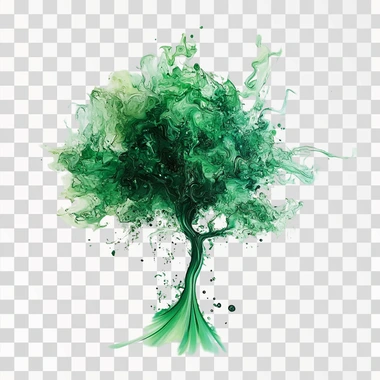 green tree on white background
