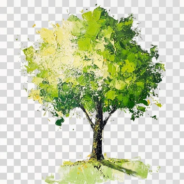 green tree on white background