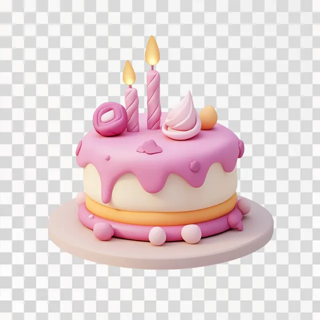 PNG Cute Cartoon Birthday Cake Illustration