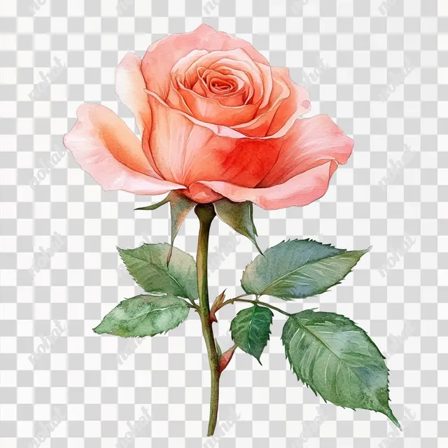 Delicate Rose Watercolor: A Serene Floral Composition