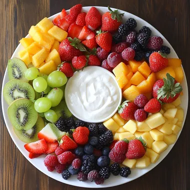 Fresh Fruit Platter with Honey Yogurt Dip