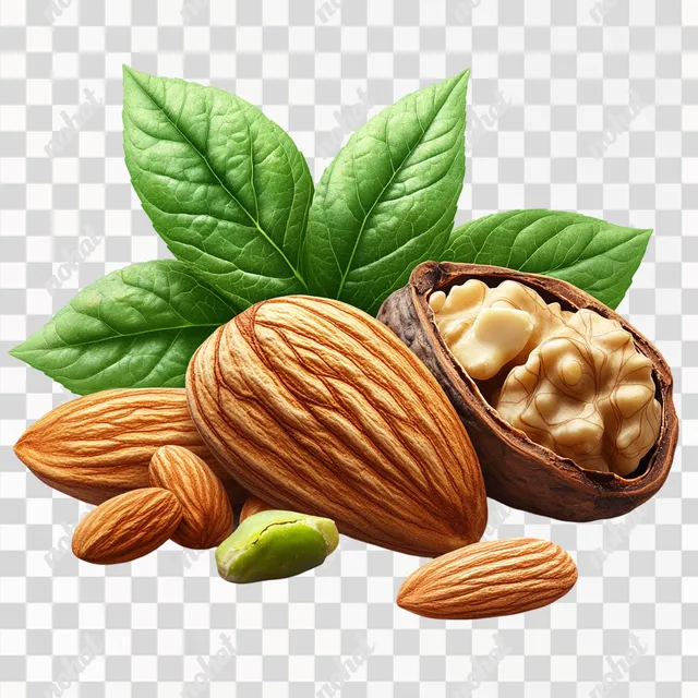 PNG Almond, Pistachio, and Walnut Logo from Mediterranean Regions