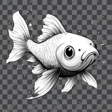 coloring page of a cartoon koi fish. no background . easy to vectorize --s 750