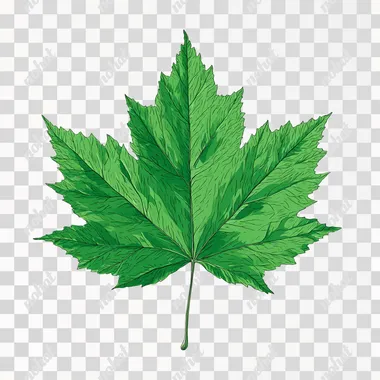 a single maple leaf, completely flat and fully spread, no shadows, no highlights, no texture, uniform lighting, even flat color, 2D vector-style illustration, centered on a pure white background, only one leaf  blur, overlapping, background elements  --raw rofile 48emuke
