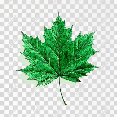 a single maple leaf, completely flat and fully spread, no shadows, no highlights, no texture, uniform lighting, even flat color, 2D vector-style illustration, centered on a pure white background, only one leaf  blur, overlapping, background elements  --raw rofile 48emuke