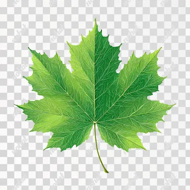 a single maple leaf, completely flat and fully spread, no shadows, no highlights, no texture, uniform lighting, even flat color, 2D vector-style illustration, centered on a pure white background, only one leaf  blur, overlapping, background elements  --raw rofile 48emuke