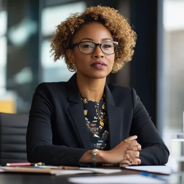 Create an image of a black professional casually dressed women in her late 40's in a boardroom setting speaking What you focus on grows.  A vision board is more than just pictures; its a powerful tool to keep your goals front and center. What does your financial future look like? Spend time this week creating or updating your vision board, and watch your dreams manifest into reality. #VisionBoard #Manifestation #WealthCreation