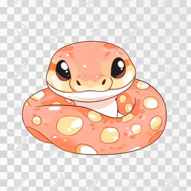Cute snake, cartoon style, white background.