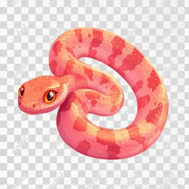Cute snake, cartoon style, white background.