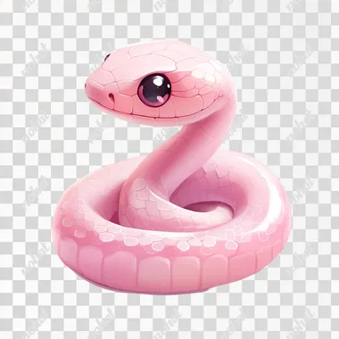 Cute snake, cartoon style, white background.