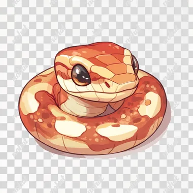 Cute snake, cartoon style, white background.