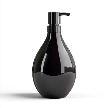 lotion dispenser, 3D icon, like, white background, black tones