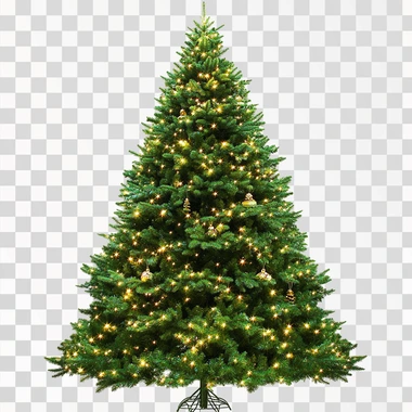 indoor christmas tree, with foot support, isolated, png image