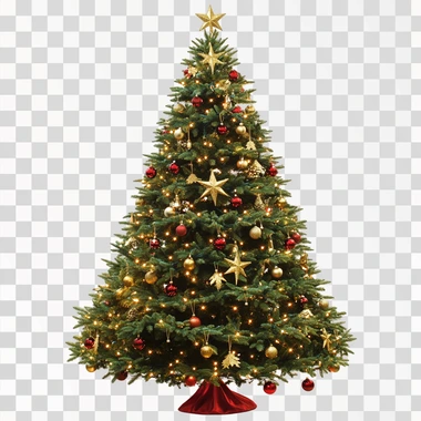 indoor christmas tree, with foot support, isolated, png image