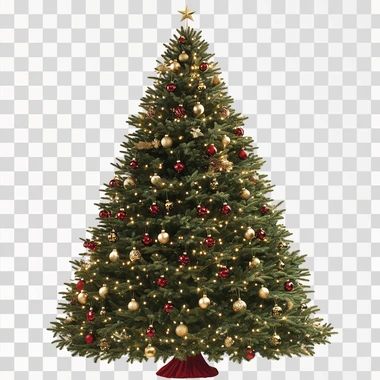 indoor christmas tree, with foot support, isolated, png image