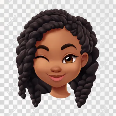 genmoji of a black girl winking