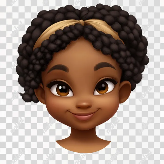 PNG African American girl with braids winking, urban lifestyle emoji