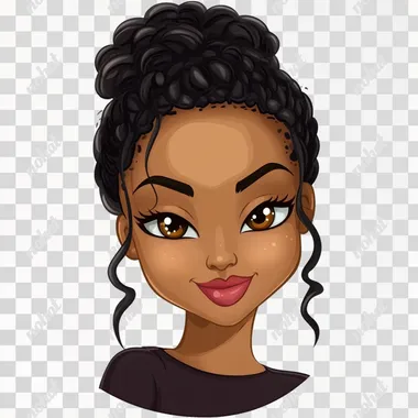 genmoji of a black girl winking