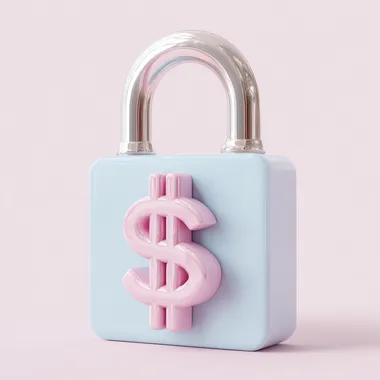 3d lock icon with dollar, secure transaction idea, finance 3d pastel  --s 50