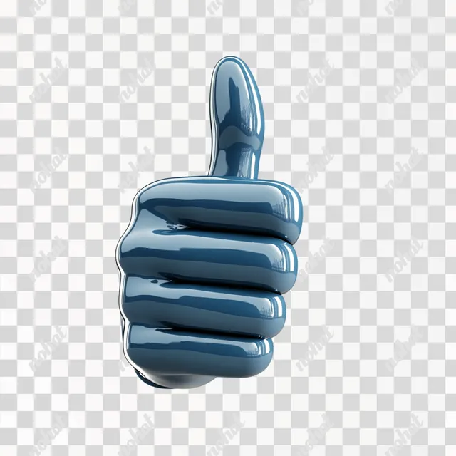 PNG Light Blue Inflatable 3D Thumbs Up Icon for Home Decoration