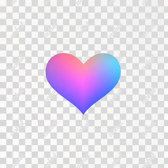 PNG Colorful Heart Icon for Home Decor and Creative Projects 1:1 Aspect Ratio