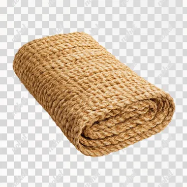 thick open sisal rope on white background